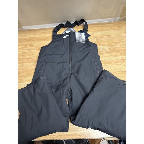 NWT RefrigiWear Insulated Softshell Bib OverallsBlack/CharcoalXL0495R